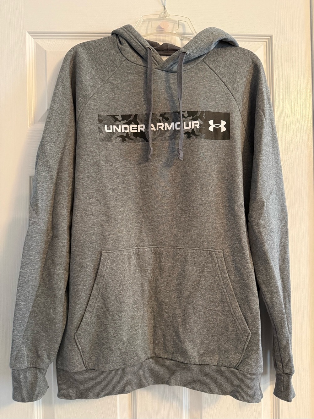 Under Armour Men's Heather Gray Logo Pullover Hoodie